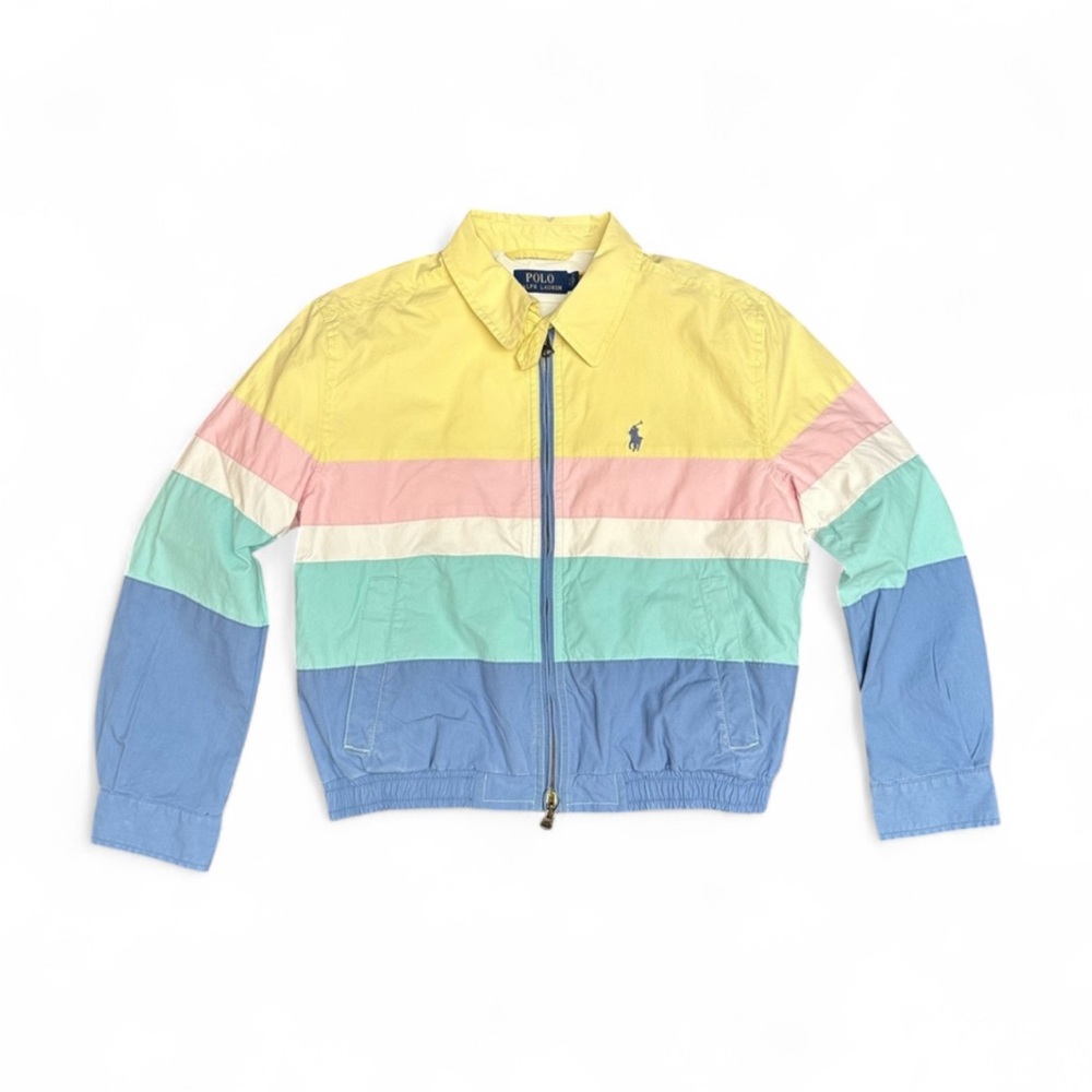 Polo Ralph Lauren Poplin Pastel Color Block Full Zip Windbreaker Jacket NWOT✨